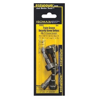 ZORO SELECT 35934 4 Piece Screwdriver Bit Set, 1/4"