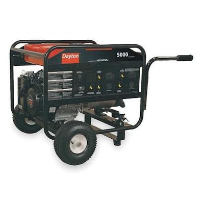 DAYTON GEN-6000-0GH0 Portable Generator, Gasoline, 5,000 W Rated, 9,630 W
