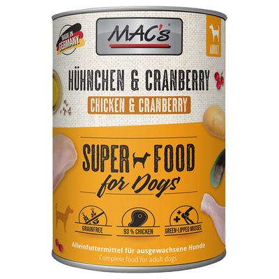24x800g Hühnchen & Cranberry MAC's Hundefutter nass