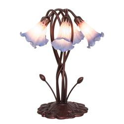 Meyda Lighting Pink And Blue Pond Lily 16 Inch Accent Lamp - 15856