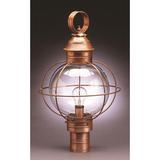 Northeast Lantern Onion 21 Inch Tall 3 Light Outdoor Post Lamp - 2843-AB-LT3-CSG