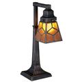 Meyda Lighting Amber Mica Diamond Mission 20 Inch Desk Lamp - 27881