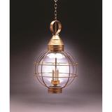 Northeast Lantern Onion 27 Inch Tall Outdoor Hanging Lantern - 2862-AC-MED-CLR