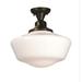 Meyda Lighting Schoolhouse With Traditional Globe 16 Inch 1 Light Semi Flush Mount - 30268