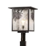 Meyda Lighting Hyde Park Winter Pine 18 Inch Tall 1 Light Outdoor Post Lamp - 30388