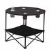 Preferred Nation 28" Circular Fold-in-Half Portable Folding Table in Black | 24 H x 28 W x 28 D in | Wayfair P7384.Blk