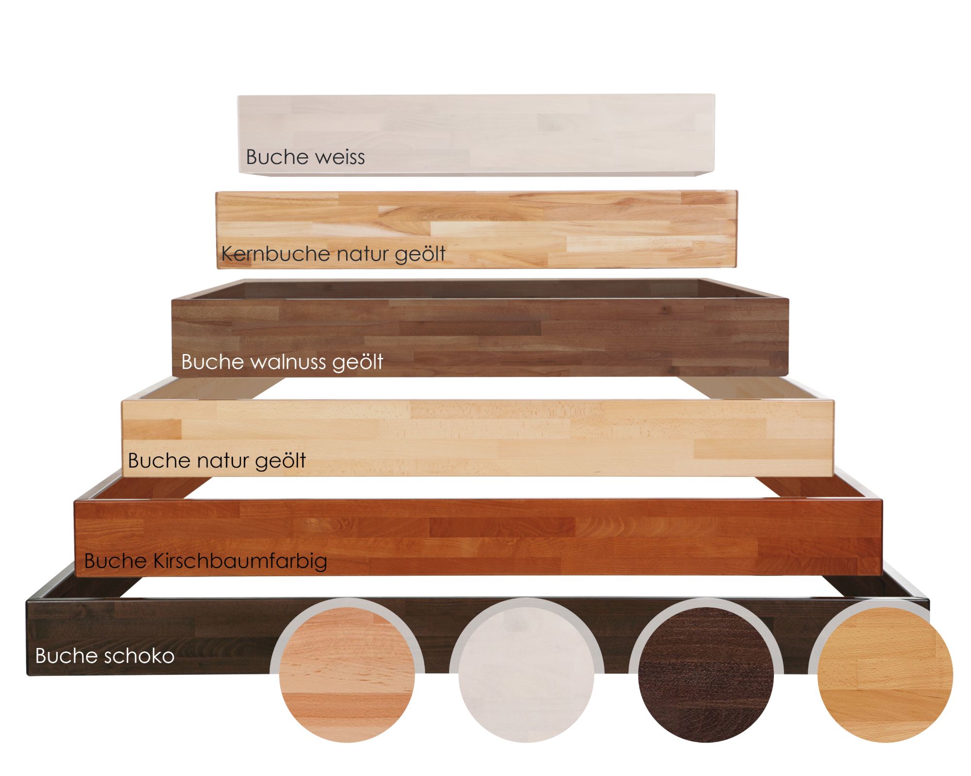 Hasena Wood-Line Massivholz Premium 18 Bettrahmen 160x200 cm / Buche weiss lasiert, lackiert