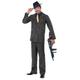 Smiffys Gold-Nadelstreifen Gangster Kostüm, mit Jacke, Hose, Hemdfront und Schlips