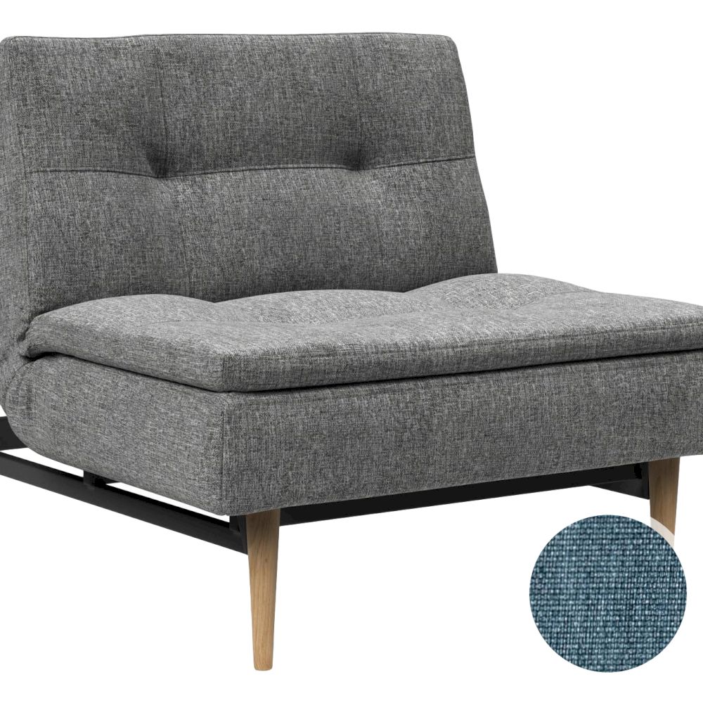 Innovation »Dublexo« Klappsessel Chrom/Matt Schwarz / 563 Twist Charcoal / ohne Armlehne