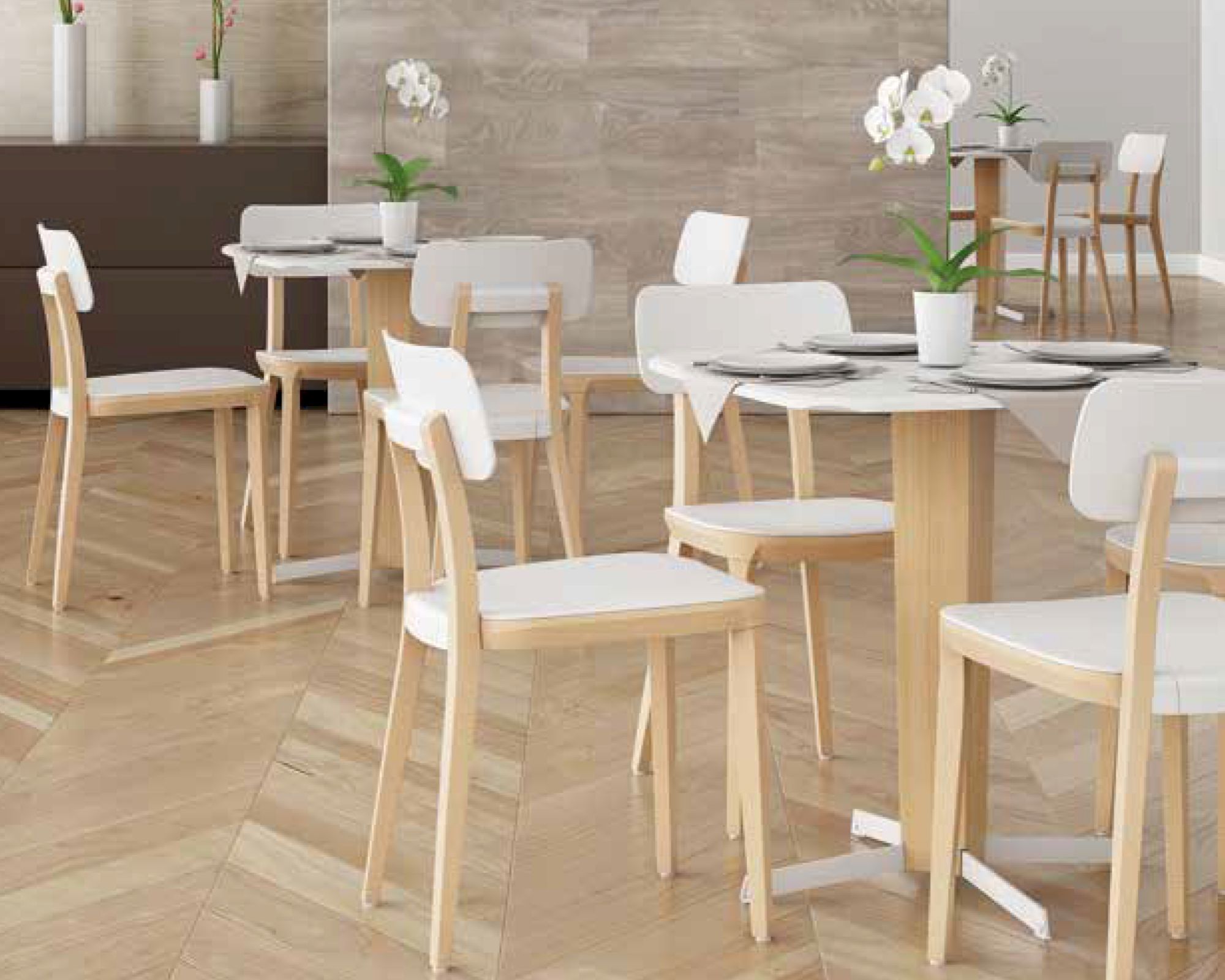 infiniti »PORTA VENEZIA« Designer-Stuhl FGVPN Buche natur / S022 Tabak Image