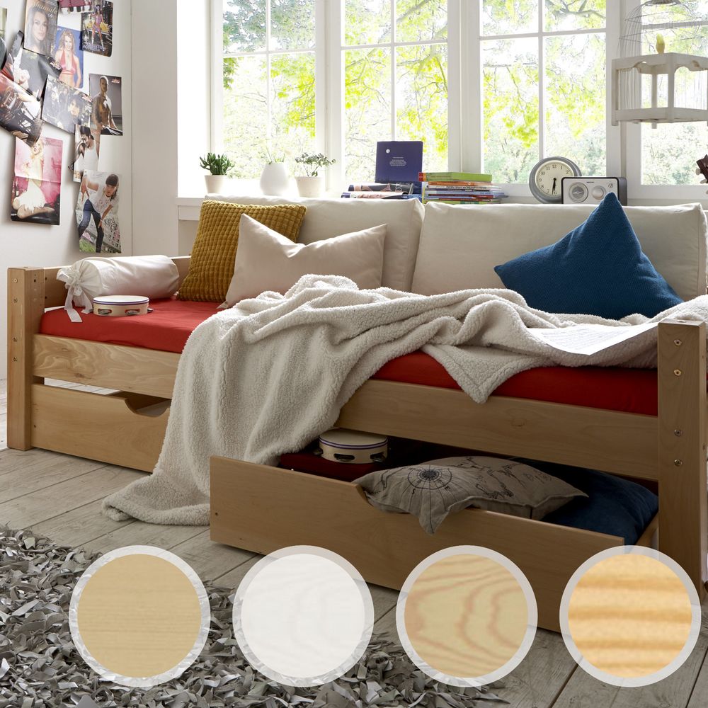 INFANSKIDS »Toby« Kinderzimmer Kinderbett 90x200 cm / Bio-Buche natur