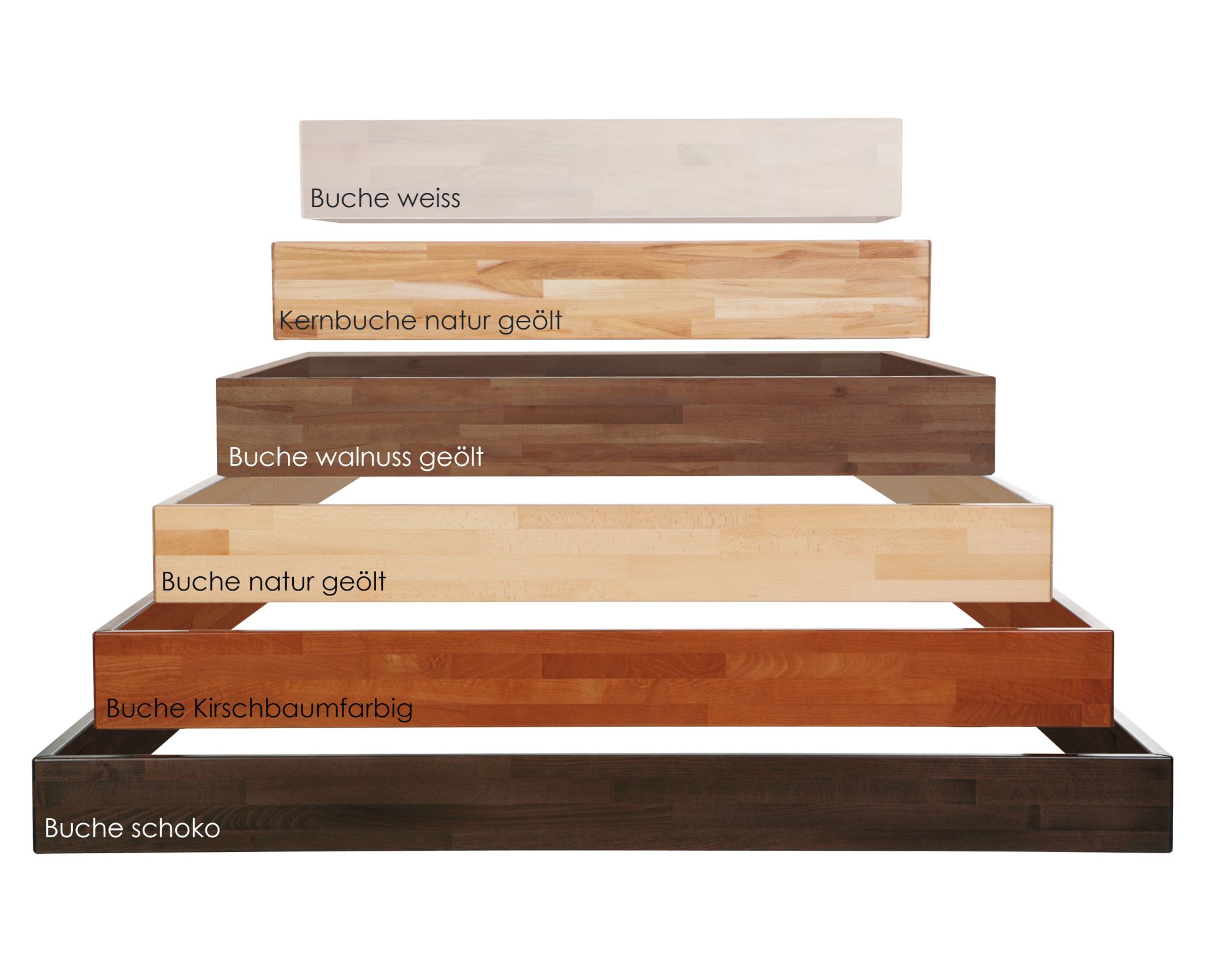 Hasena Wood-Line Bettrahmen Classic 16 Massivholz 120x200 cm / Buche weiss lasiert, lackiert