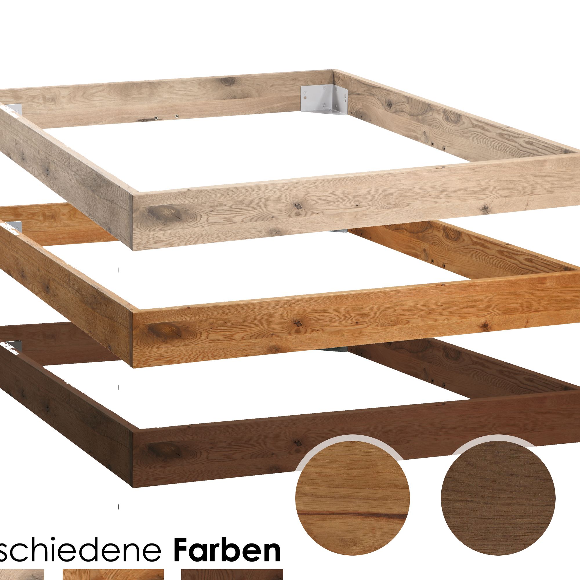 Hasena Oak-Line Wild Bettrahmen Cadro 18 Wildeiche 90x200 cm / coffee