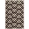 SAFAVIEH Dhurrie Brianna Geometric Moroccan Wool Area Rug Brown/Ivory 4 x 6