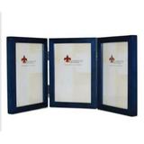 5x7 Hinged Triple Blue Wood Picture Frame - Gallery Collection