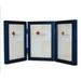 5x7 Hinged Triple Blue Wood Picture Frame - Gallery Collection