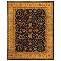 SAFAVIEH Antiquity Toireasa Traditional Floral Wool Area Rug Black 6 x 9