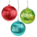 The Holiday Aisle® Lighted Multi-Color Mercury Glass Finish Ribbed Ball Christmas Ornament Glass in White | 5.75 H x 5.75 W x 5.75 D in | Wayfair