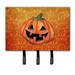 Caroline's Treasures October Pumpkin Halloween Leash Holder & Key Holder Metal in Green/Orange | 8 H x 8.25 W x 0.65 D in | Wayfair SB3020TH68