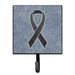 Caroline's Treasures Ribbon For Melanoma Cancer Awareness Leash Holder & Wall Hook Metal in Black/Gray | 6.25 H x 4.25 W x 0.65 D in | Wayfair