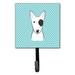 Caroline's Treasures Checkerboard Bull Terrier Leash Holder & Wall Hook Metal in Blue/Gray | 6.25 H x 4.25 W x 0.65 D in | Wayfair BB1147SH4