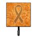 Caroline's Treasures Ribbon For Leukemia Awareness Leash Holder & Wall Hook Metal in Gray/Orange | 6.25 H x 4.25 W x 0.65 D in | Wayfair AN1204SH4