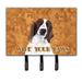 Caroline's Treasures Springer Spaniel Wipe Your Paws Leash Holder & Key Hook Metal in Brown/Gray | 8 H x 8.25 W x 0.65 D in | Wayfair SC9131TH68