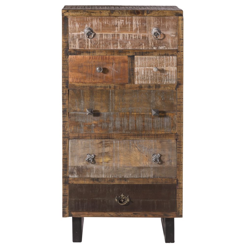 Massivholz »Priya« Unikat Kommode - 6 Schubladen Kommode 13008