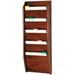 Wooden Mallet 5 Pocket Wooden Wall Hanging Letter Size File Holder in Mahogany