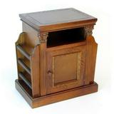 Magazine Cabinet with 1 Door Cabinet and Rods Brown- Saltoro Sherpi