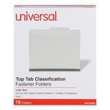 Universal UNV10252T 4-Section Pressboard Classification Folder - Letter Gray (10/Box)