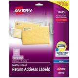 Avery Matte Clear Return Address Labels Sure Feed Technology Inkjet 2/3 x 1-3/4 600 Labels (18695)