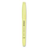 Universal Pocket Clip Highlighter Chisel Tip Fluorescent Yellow Ink Dozen -UNV08851