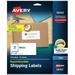 Avery Repositionable Shipping Labels Sure Feed Technology Repositionable Adhesive 2 x 4 250 Labels (58163)