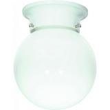 Nuvo Lighting 77/947 1 Light 6 Wide Outdoor Flush Mount Globe Ceiling Fixture - White