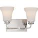 Nuvo Lighting 62/427 Cody 2 Light 14-7/8 Wide Led Bathroom Vanity Light - Nickel