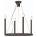 40244-07-Livex Lighting-Alpine - 5 Light Chandelier-25 Inches Tall and 20 Inches Wide-Bronze Finish