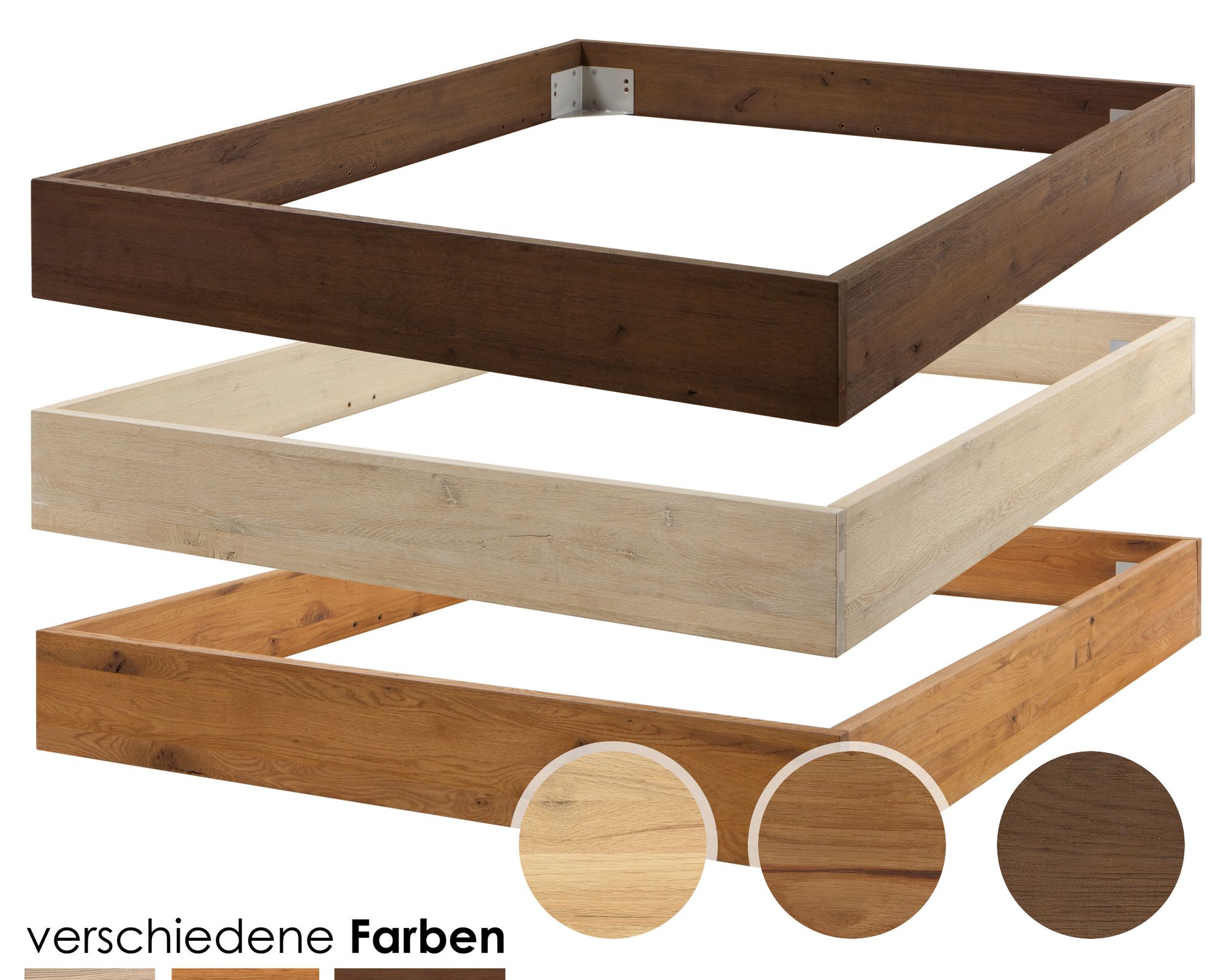 Hasena Oak-Line Wild Bettrahmen Cadro 23 Wildeiche 160x200 cm / coffee