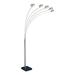 Multi-Lite Arch Floor lamp with Marble base and Polished Steel