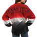 Women's Red Texas Tech Raiders Ombre Long Sleeve Dip-Dyed Spirit Jersey