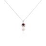 Collier Argent Blanc Mystica Ambre