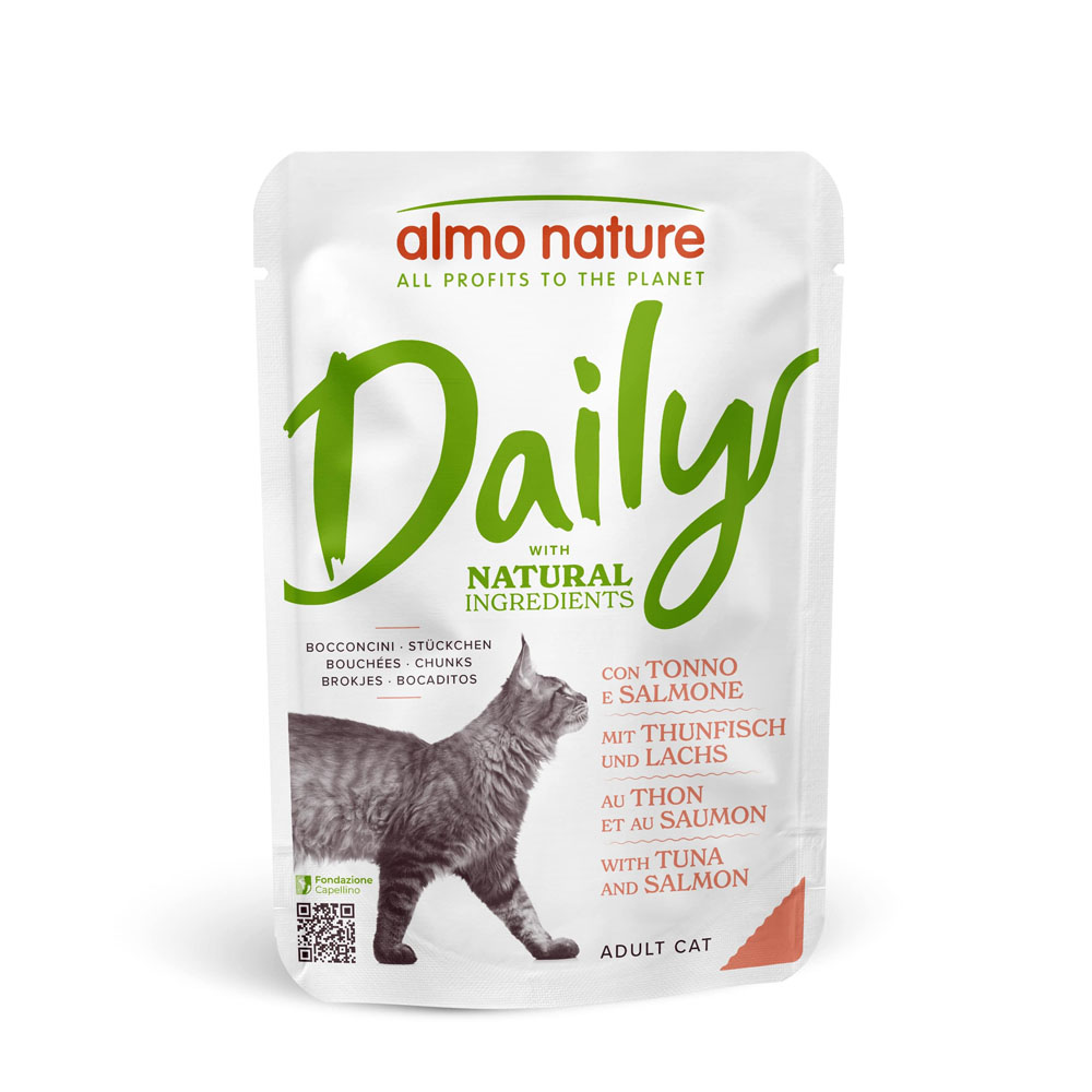 Almo Nature Daily 24 x 70 g umido gatto - Tonno e Salmone