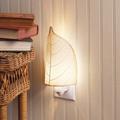 Eangee Home Design Leaf Night Light Metal in White/Brown | 8 H x 4 W x 4 D in | Wayfair 623 n