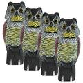Woodside 4 X Large Realistic Owl Decoy With Rotating Head Bird/Pigeon/Crow Scarer