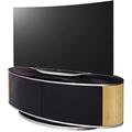 MDA LUNA High Gloss Black and Oak Oval TV Cabinet