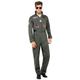 Smiffys Officially Licensed Top Gun Deluxe Male Costume, Green, XL - Size 46"-48"