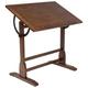 SD STUDIO DESIGNS Top Adjustable Drafting Craft Drawing Hobby Table Writing Studio Desk, Poplar Wood, Rustic Oak, 36''W x 24''D