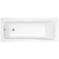 IBathUK Bathroom White Gloss Bath Single Ended Straight Sqaure Acrylic Bathtub with Adjustable Feet - 1700 x 750mm