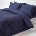 HOMESCAPES Navy Blue Pure Egyptian Cotton Duvet Cover Set Super King 200 TC 400 Thread Count Equivalent 2 Pillowcases Included Quilt Cover Bedding Set