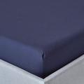 HOMESCAPES Navy Blue Extra Deep Fitted Sheet (18”) King 200 TC 400 Thread Count Equivalent Pure Egyptian Cotton Bed Sheet with Fully Elasticated Skirt